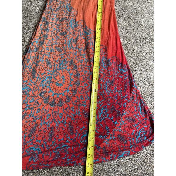 Tommy Bahama Dress Womens Large Fitted Hombre Red Orange Maxi - Picture 7 of 7